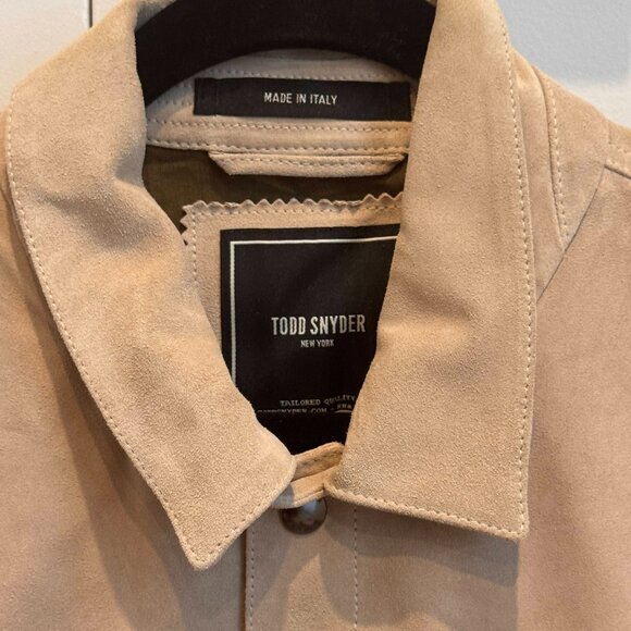 Italian Suede Snap Dylan Jacket in Sand (Never Worn) - Picture 2 of 3